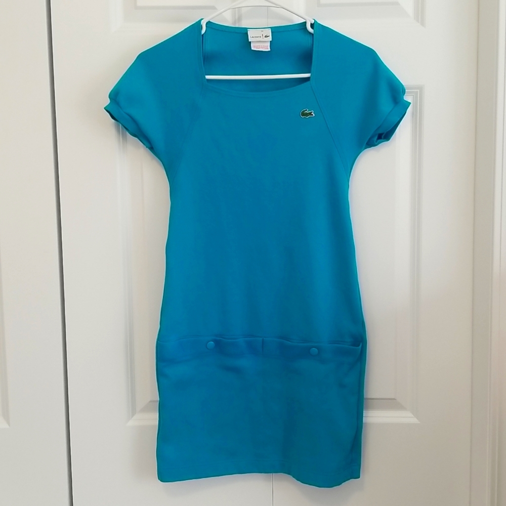 Lacoste Square Neckline Midi Dress sz 2